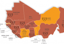 Carte Afrique de l'Ouest Covid-19