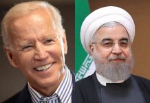 Portraits de Biden et Rohani