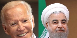 Portraits de Biden et Rohani