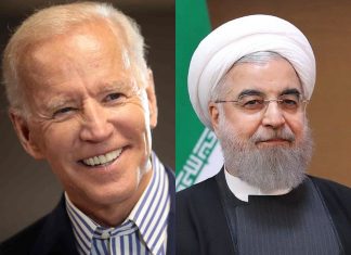 Portraits de Biden et Rohani