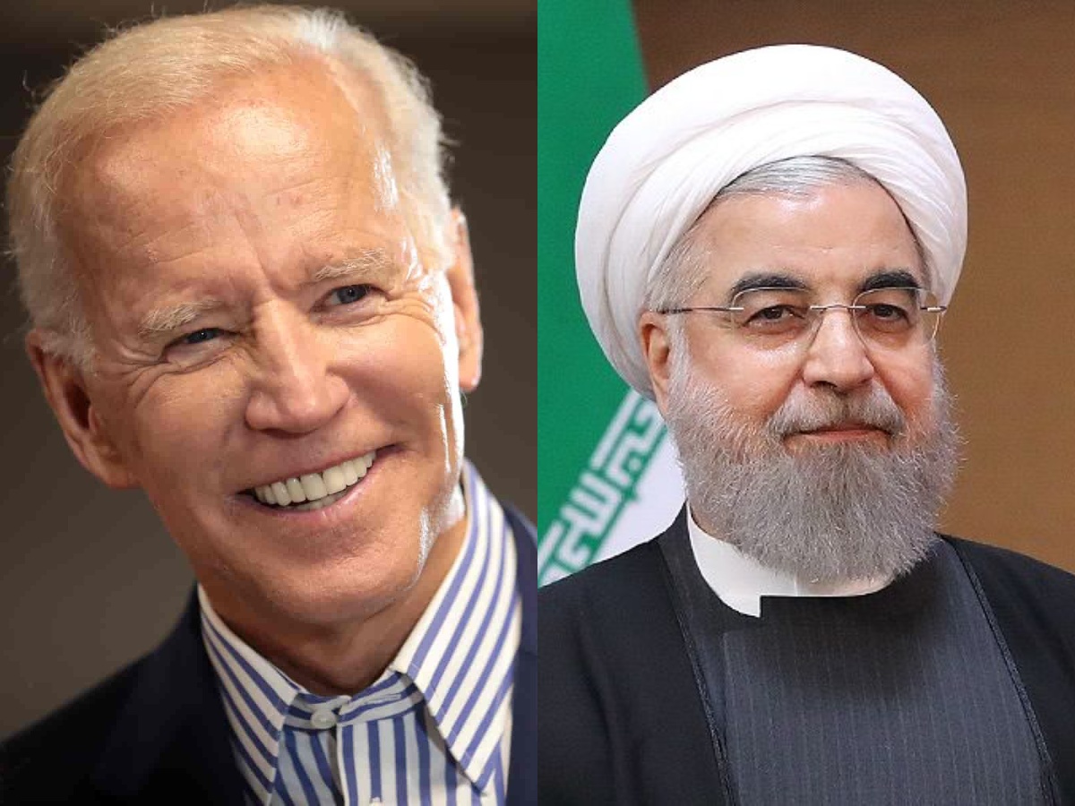 Portraits de Biden et Rohani