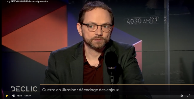 Évolution de la crise ukrainienne. Interventions de Yannick Quéau (RTBF, EU OSBERVER, LN24)