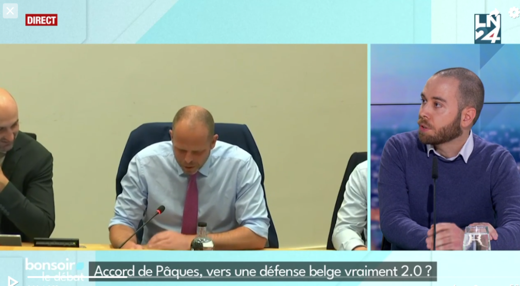 Samuel Longuet, chercheur au GRIP, sur le plateau de LN24 pour la chronique "Le dessous des guerres"