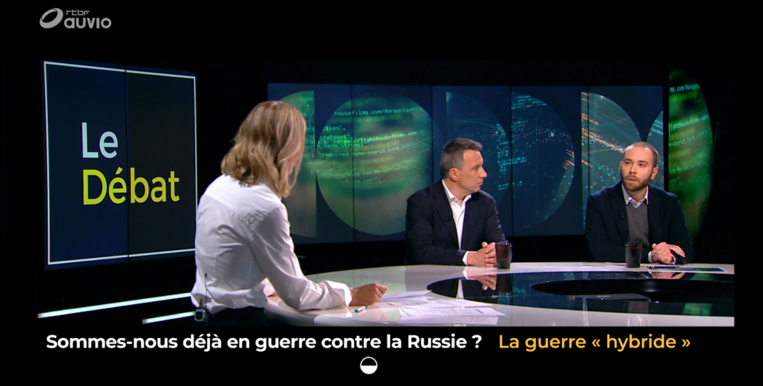 Samuel Longuet sur le plateau du "Grand débat" de la RTBF pour parler de la guerre hybride