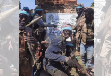 Des soldats des Forces armées soudanaises à Habila dans le Kordofan,