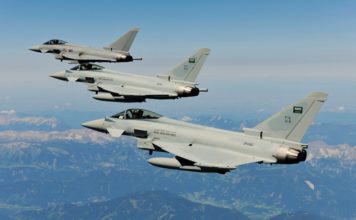 Les exportations d’armes de l’Allemagne : contradictions et ambiguïtés d’une politique revendiquée comme « restrictive et responsable » Deux avions de combat Eurofighter saoudiens volant en formation avec un Eurofighter autrichien en 2011
